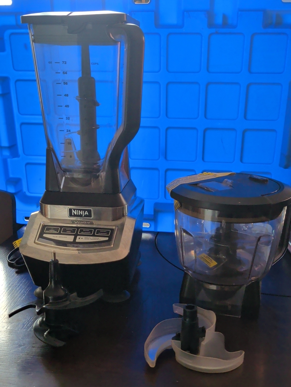 Ninja Black Blender with Clear Pitcher and Food Processor Bowl